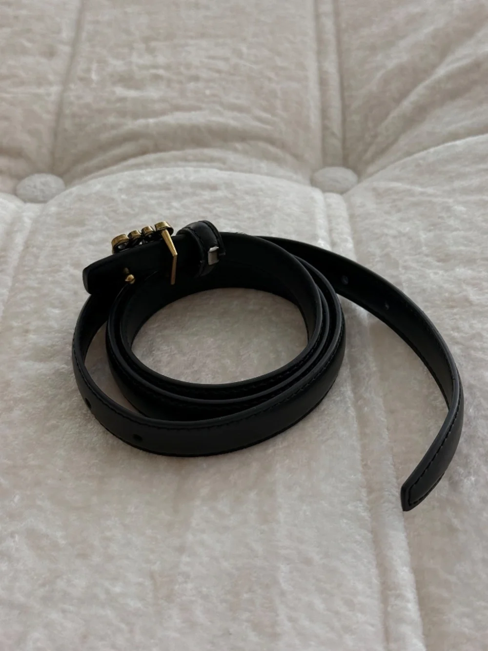 Loewe Black Leather Anagram Logo Belt